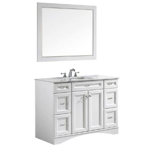 Image of Vinnova Pavia 48” Contemporary White Single Sink Vanity Set 710048-WH-CA