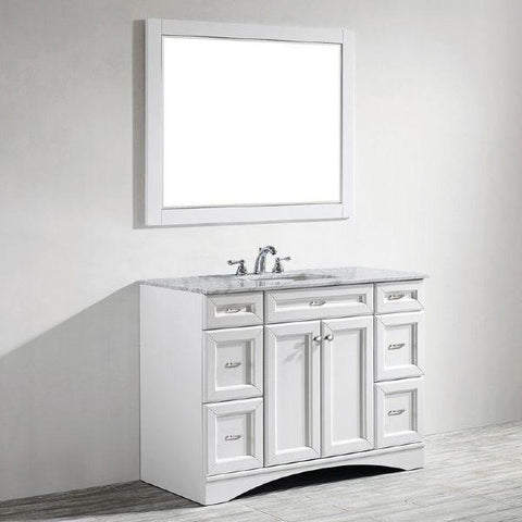 Image of Vinnova Pavia 48” Contemporary White Single Sink Vanity Set 710048-WH-CA