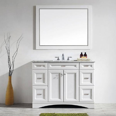 Image of Vinnova Pavia 48” Contemporary White Single Sink Vanity Set 710048-WH-CA
