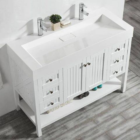 Image of Vinnova Pavia 48” Contemporary White Single Vanity 755048-WH-WH-NM