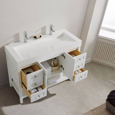 Image of Vinnova Pavia 48” Contemporary White Single Vanity Set 755048-WH-WH 755048-WH-WH