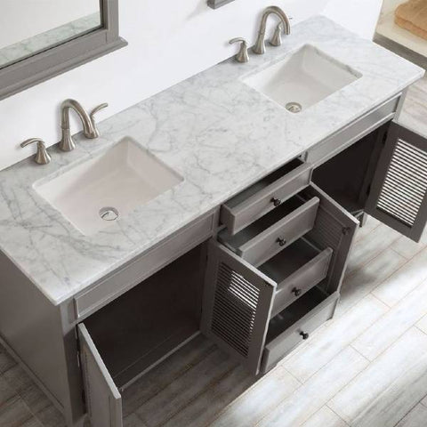 Image of Vinnova Piedmont 72" Transitional Grey Double Sink Vanity Set 708072-GR-CA
