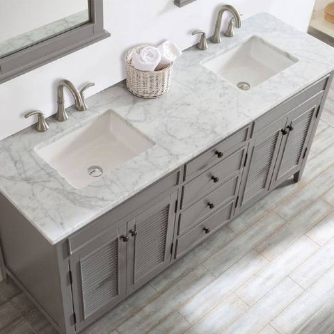 Image of Vinnova Piedmont 72" Transitional Grey Double Sink Vanity Set 708072-GR-CA