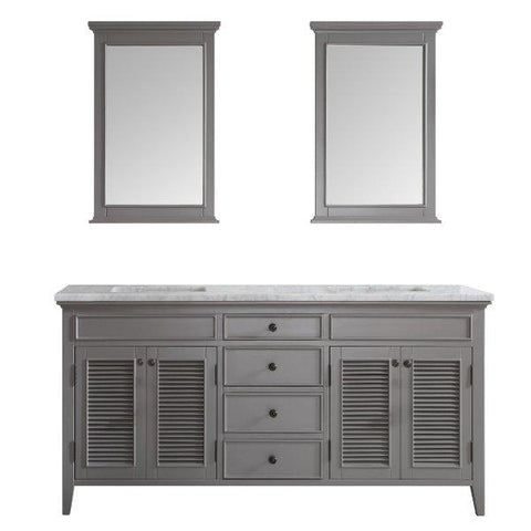 Image of Vinnova Piedmont 72" Transitional Grey Double Sink Vanity Set 708072-GR-CA 708072-GR-CA