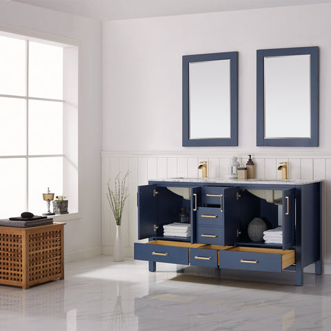 Image of Vinnova Shannon 60" Double Vanity Set in Royal Blue 785060M-RB-WS