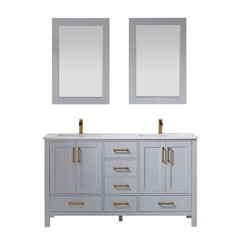Image of Vinnova Shannon 60" Double Vanity Set in Royal Blue 785060M-RB-WS 785060M-PG-WS