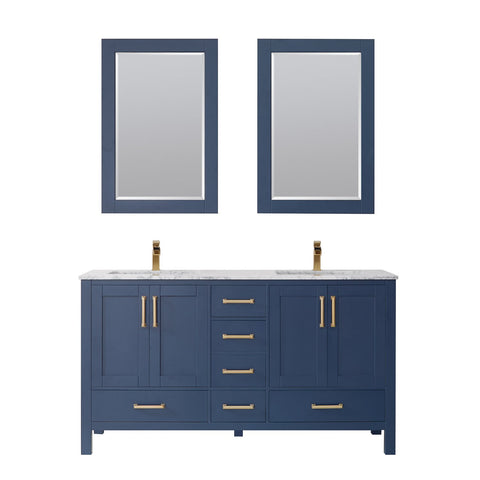 Image of Vinnova Shannon 60" Double Vanity Set in Royal Blue 785060M-RB-WS 785060M-RB-WS