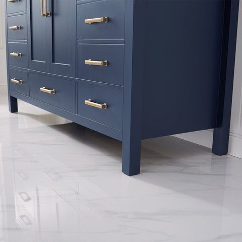 Image of Vinnova Shannon 60" Single Vanity in Royal Blue No Mirror 785060-RB-WS-NM 785060-RB-WS-NM