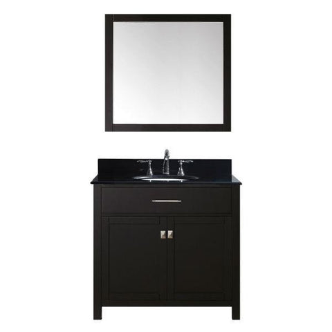 Image of Virtu Caroline 36" Espresso Single Bathroom Vanity w/ Black Top MS-2036 MS-2036-BGRO-ES