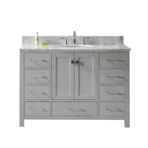 Image of Virtu Caroline Ave 48 Cashmere Single Bathroom Vanity w/ White Top GS-50048 GS-50048-WMRO-CG-NM