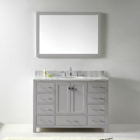 Image of Virtu Caroline Ave 48 Cashmere Single Bathroom Vanity w/ White Top GS-50048 GS-50048-WMRO-CG-NM
