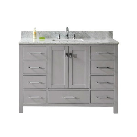 Image of Virtu Caroline Ave 48 Cashmere Single Bathroom Vanity w/ White Top GS-50048 GS-50048-WMSQ-CG-NM