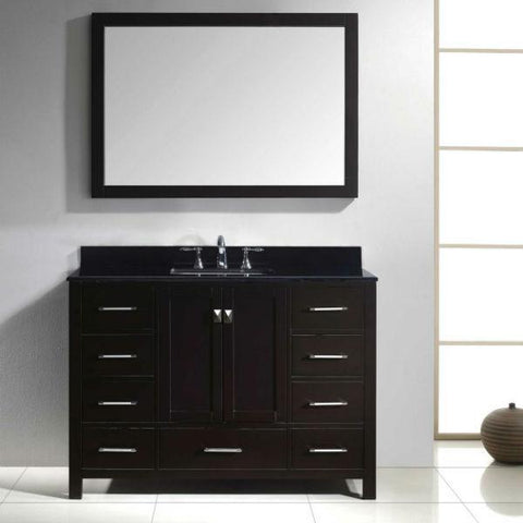Image of Virtu Caroline Ave 48 Espresso Freestanding Single Bathroom Vanity w/ Black Top GS-50048 GS-50048-BGRO-ES