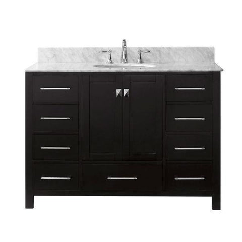 Image of Virtu Caroline Ave 48 Espresso Single Bathroom Vanity w/ White Top GS-50048 GS-50048-WMRO-ES-NM
