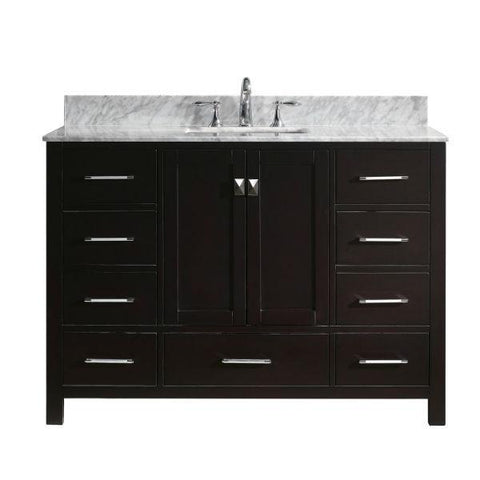 Image of Virtu Caroline Ave 48 Espresso Single Bathroom Vanity w/ White Top GS-50048 GS-50048-WMRO-ES-NM