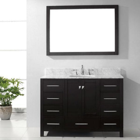Image of Virtu Caroline Ave 48 Espresso Single Bathroom Vanity w/ White Top GS-50048 GS-50048-WMRO-ES-NM