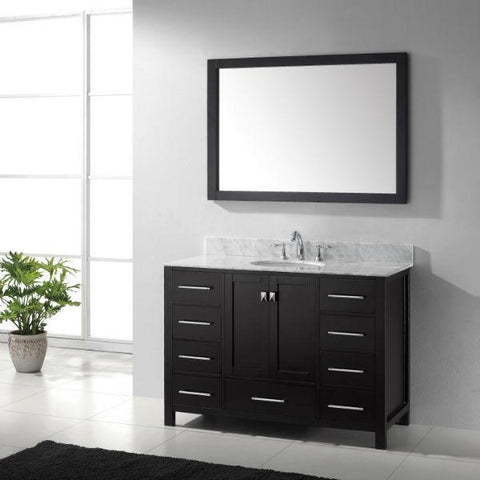 Image of Virtu Caroline Ave 48 Espresso Single Bathroom Vanity w/ White Top GS-50048 GS-50048-WMRO-ES-NM