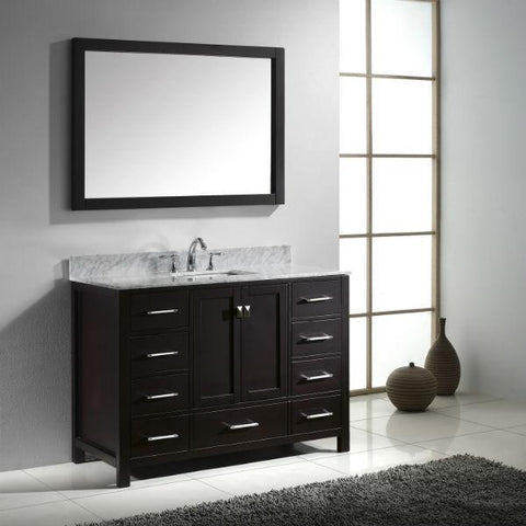 Image of Virtu Caroline Ave 48 Espresso Single Bathroom Vanity w/ White Top GS-50048 GS-50048-WMRO-ES-NM