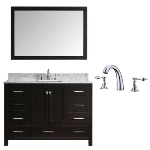 Image of Virtu Caroline Ave 48 Espresso Single Bathroom Vanity w/ White Top GS-50048 GS-50048-WMSQ-ES-002
