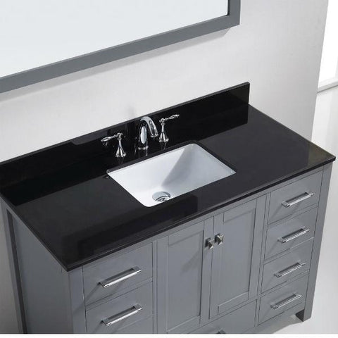 Image of Virtu Caroline Ave 48 Grey Single Bathroom Vanity w/ Black Top GS-50048 GS-50048-BGRO-GR