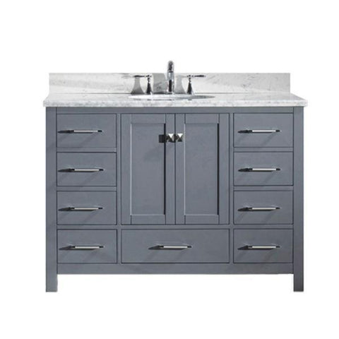 Image of Virtu Caroline Ave 48 Grey Single Bathroom Vanity w/ White Top GS-50048 GS-50048-WMRO-GR