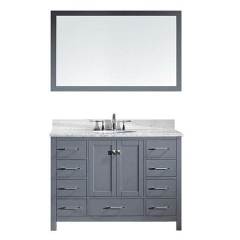Image of Virtu Caroline Ave 48 Grey Single Bathroom Vanity w/ White Top GS-50048 GS-50048-WMRO-GR-NM
