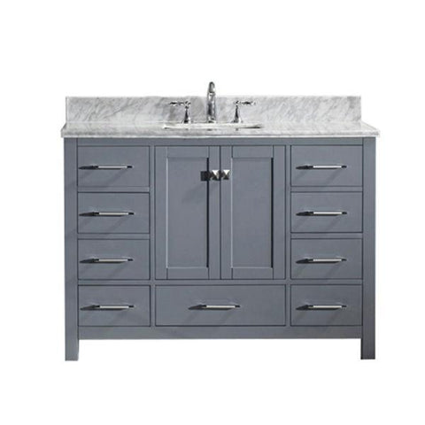 Image of Virtu Caroline Ave 48 Grey Single Bathroom Vanity w/ White Top GS-50048 GS-50048-WMSQ-GR