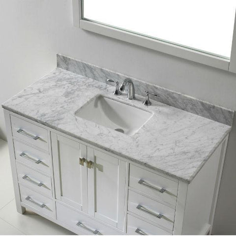 Image of Virtu Caroline Ave 48 White Single Bathroom Vanity w/ White Top GS-50048 GS-50048-WMRO-WH-NM