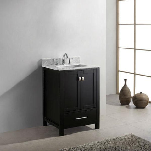 Image of Virtu Caroline Avenue 24" Espresso Single Bathroom Vanity w/ White Top GS-50024 GS-50024-WMRO-ES-NM