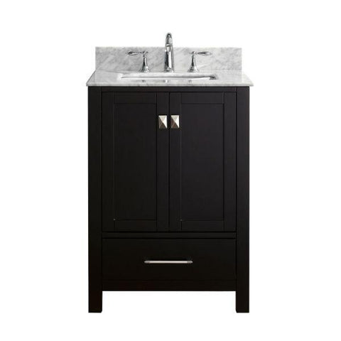 Image of Virtu Caroline Avenue 24" Espresso Single Bathroom Vanity w/ White Top GS-50024 GS-50024-WMSQ-ES-NM