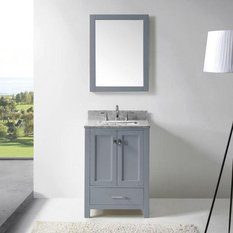 Image of Virtu Caroline Avenue 24" Grey Single Bathroom Vanity w/ White Top GS-50024 GS-50024-WMRO-GR
