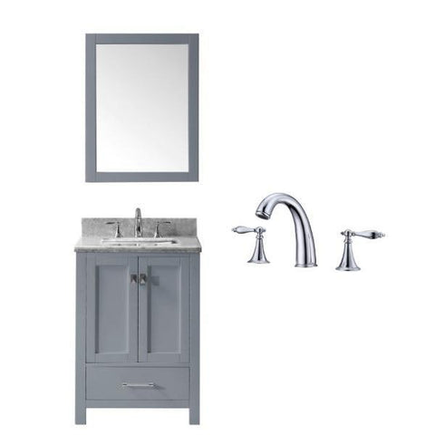 Image of Virtu Caroline Avenue 24" Grey Single Bathroom Vanity w/ White Top GS-50024 GS-50024-WMSQ-GR-002