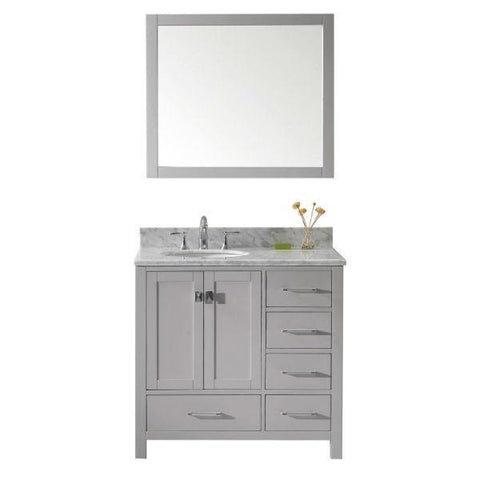 Image of Virtu Caroline Avenue 36″ Cashmere Bathroom Single Vanity w/ White Top GS-50036 GS-50036-WMRO-CG