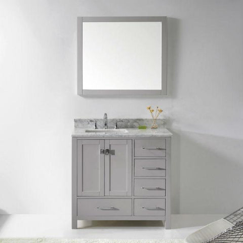 Image of Virtu Caroline Avenue 36″ Cashmere Bathroom Single Vanity w/ White Top GS-50036 GS-50036-WMRO-CG