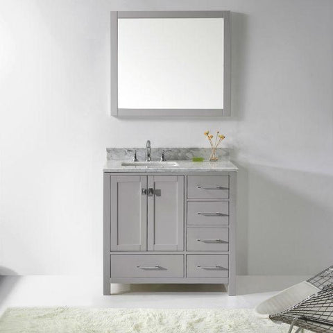Image of Virtu Caroline Avenue 36″ Cashmere Bathroom Single Vanity w/ White Top GS-50036 GS-50036-WMRO-CG