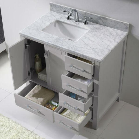 Image of Virtu Caroline Avenue 36″ Cashmere Bathroom Single Vanity w/ White Top GS-50036