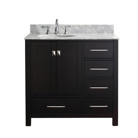Image of Virtu Caroline Avenue 36″ Espresso Bathroom Single Vanity w/ White Top GS-50036 GS-50036-WMRO-ES-NM