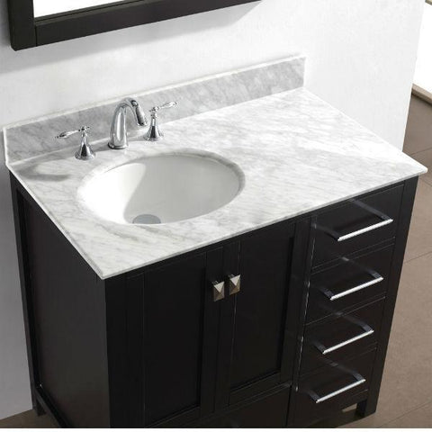 Image of Virtu Caroline Avenue 36″ Espresso Bathroom Single Vanity w/ White Top GS-50036 GS-50036-WMRO-ES-NM