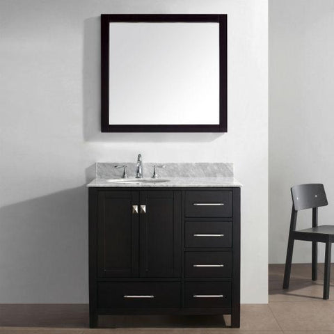 Image of Virtu Caroline Avenue 36″ Espresso Bathroom Single Vanity w/ White Top GS-50036 GS-50036-WMRO-ES-NM