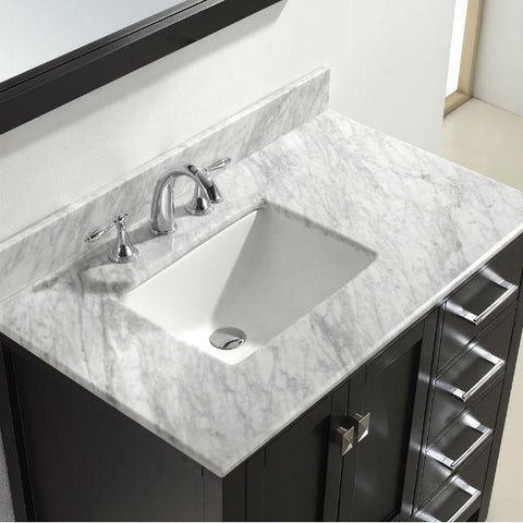 Image of Virtu Caroline Avenue 36″ Espresso Bathroom Single Vanity w/ White Top GS-50036 GS-50036-WMRO-ES-NM