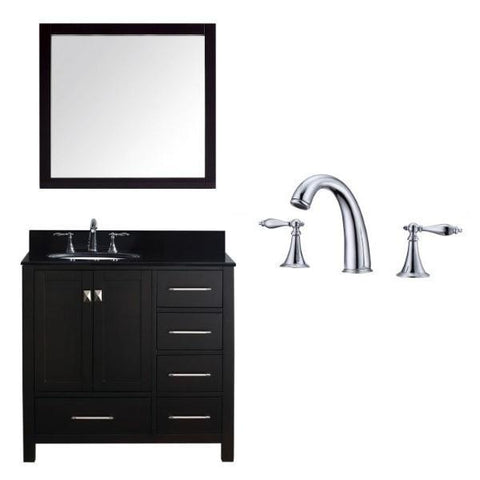 Image of Virtu Caroline Avenue 36″ Espresso Freestanding Bathroom Single Vanity GS-50036 GS-50036-BGRO-ES-002