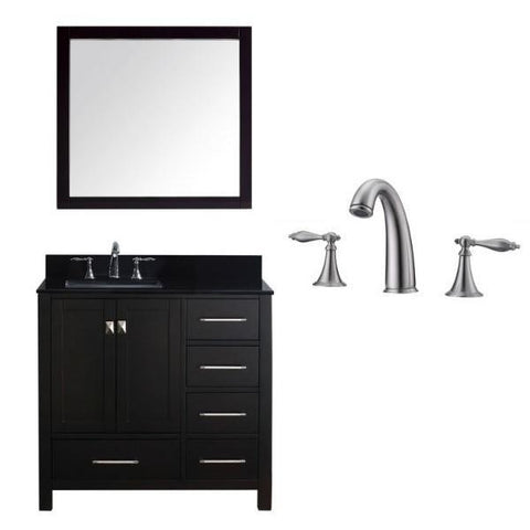 Image of Virtu Caroline Avenue 36″ Espresso Freestanding Bathroom Single Vanity GS-50036 GS-50036-BGSQ-ES-001