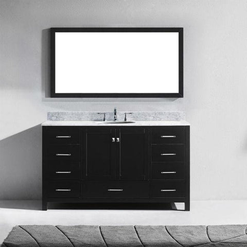 Image of Virtu Caroline Avenue 60" Espresso Single Bathroom Vanity w/ White Top GS-50060 GS-50060-WMRO-ES