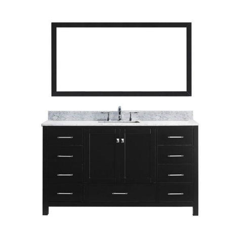 Image of Virtu Caroline Avenue 60" Espresso Single Bathroom Vanity w/ White Top GS-50060 GS-50060-WMSQ-ES