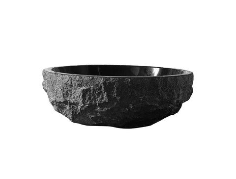 Image of Virtu USA Adonia Natural Stone Bathroom Vessel Sink in Shanxi Black Granite VST-2067-BAS