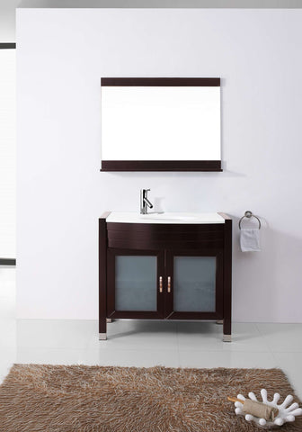 Image of Virtu USA Ava 36" Single Vanity with Aqua Tempered Glass countertop UM-3071-S-ES