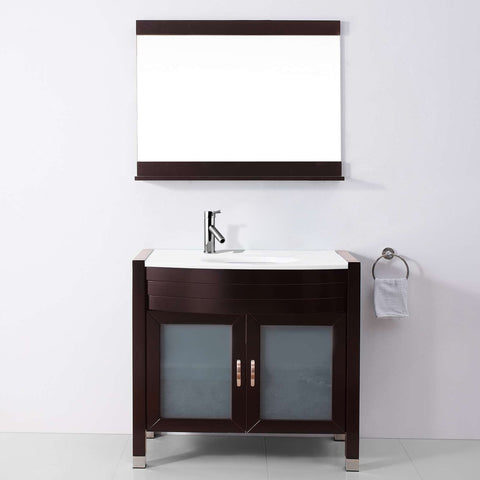 Image of Virtu USA Ava 36" Single Vanity with Aqua Tempered Glass countertop UM-3071-S-ES
