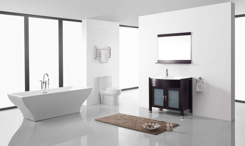 Image of Virtu USA Ava 36" Single Vanity with Aqua Tempered Glass countertop UM-3071-S-ES