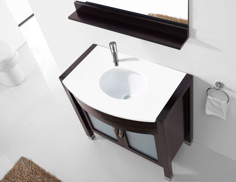 Image of Virtu USA Ava 36" Single Vanity with Aqua Tempered Glass countertop UM-3071-S-ES