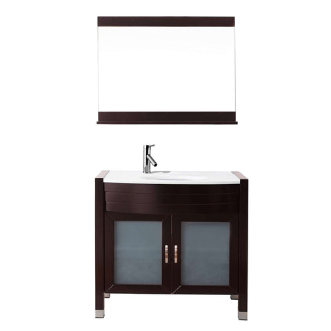 Image of Virtu USA Ava 36" Single Vanity with Aqua Tempered Glass countertop UM-3071-S-ES